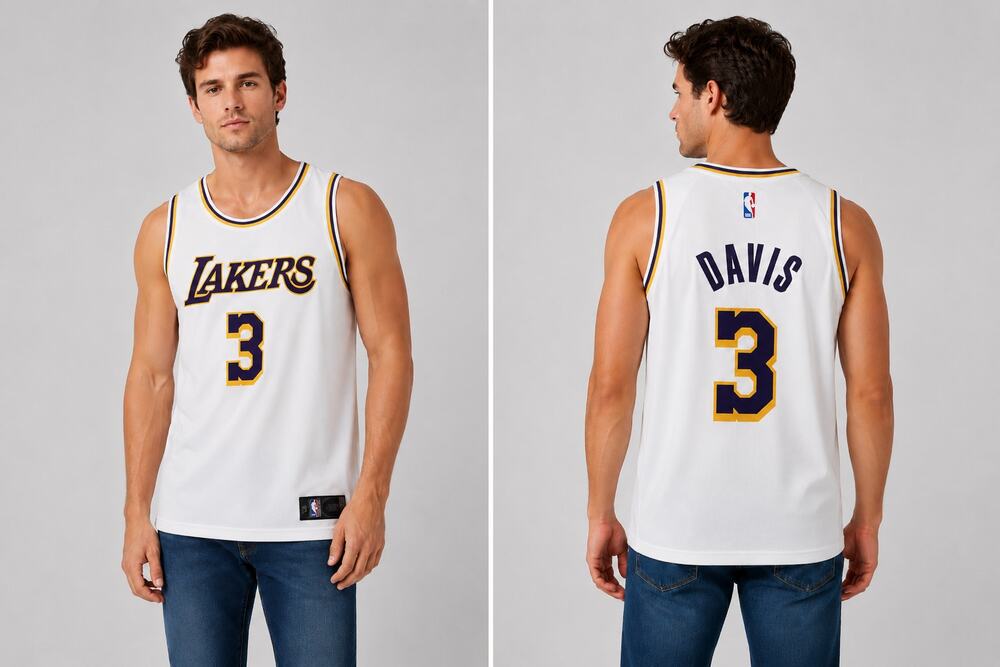 Fanatics Lakers Anthony Davis 3 White Fast Break Replica Player Jersey Men Large